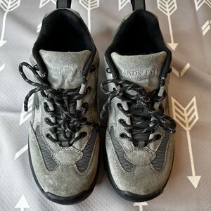 Lands End‎ Mens Gray Suede Outdoor Lace Up Trail Hiking Shoes Size 8M #73779